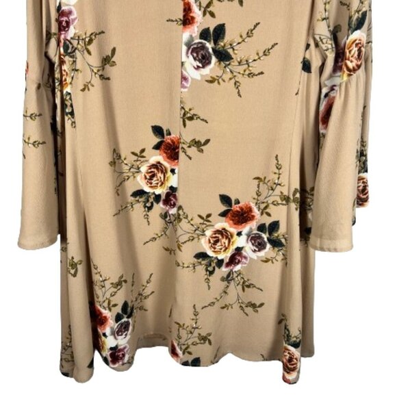 Umgee Womens Boho Floral Shift Dress Size Large Bell Sleeves Knee Length Casual - Picture 11 of 13